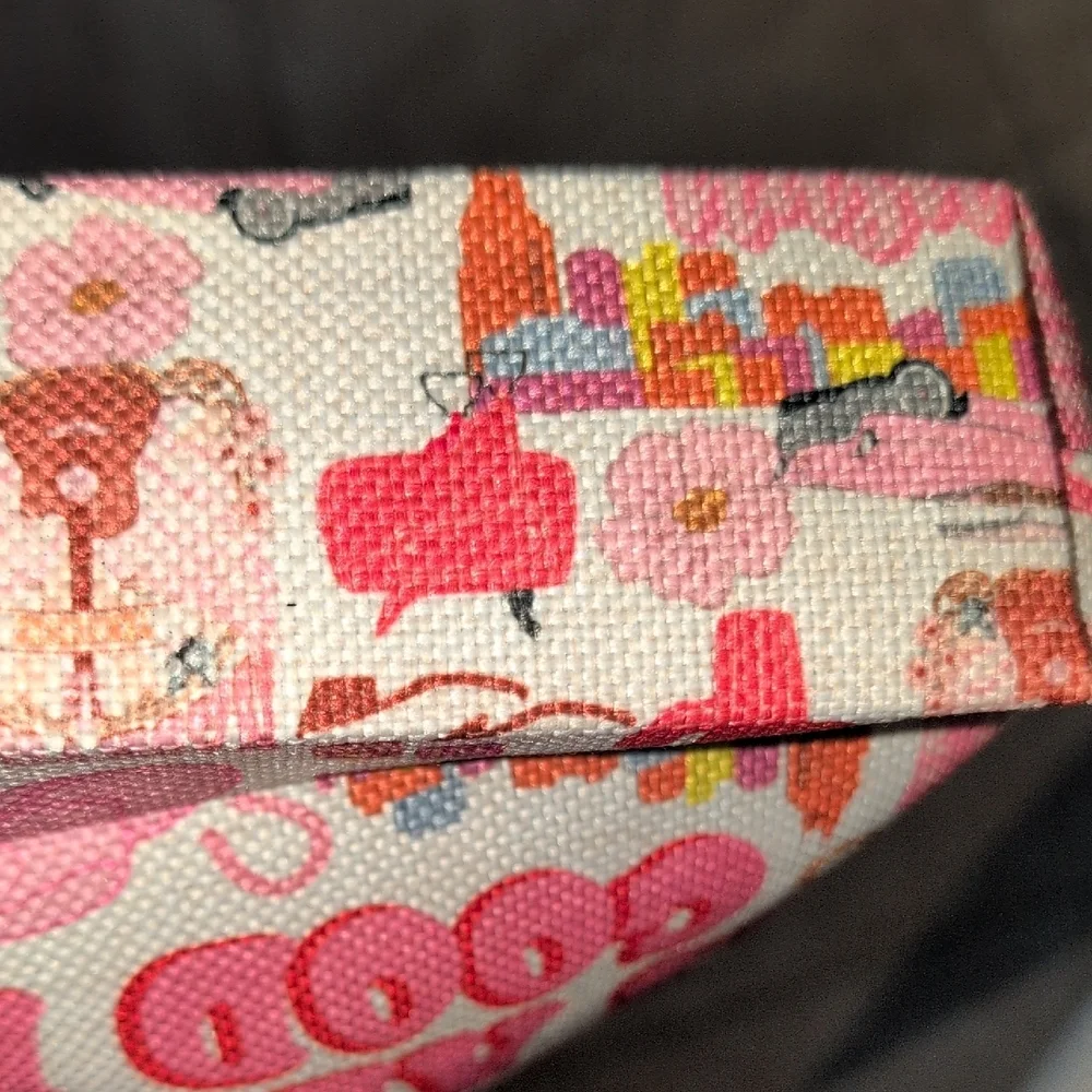 Nashville Themed Cosmetic Bag - Pink and White